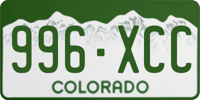 CO license plate 996XCC
