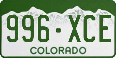 CO license plate 996XCE