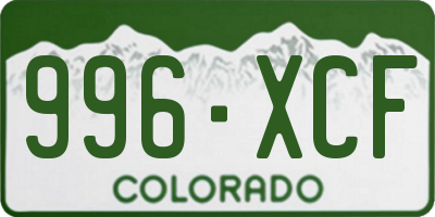 CO license plate 996XCF