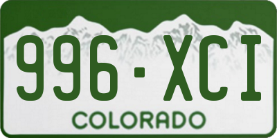 CO license plate 996XCI