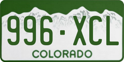 CO license plate 996XCL