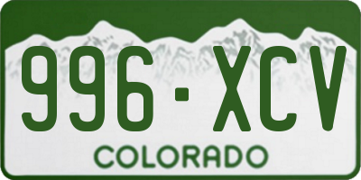 CO license plate 996XCV