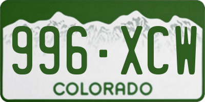 CO license plate 996XCW