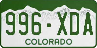 CO license plate 996XDA