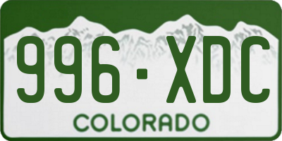 CO license plate 996XDC