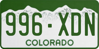 CO license plate 996XDN