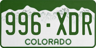 CO license plate 996XDR