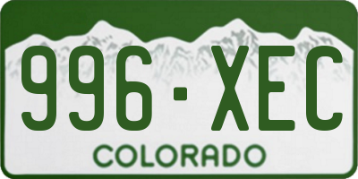 CO license plate 996XEC