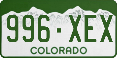 CO license plate 996XEX