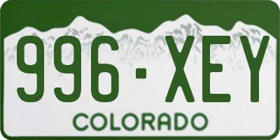 CO license plate 996XEY