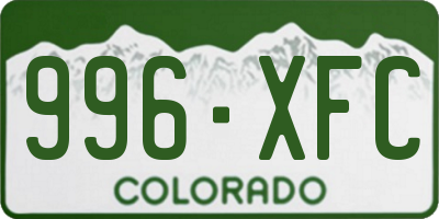 CO license plate 996XFC