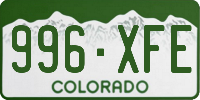 CO license plate 996XFE
