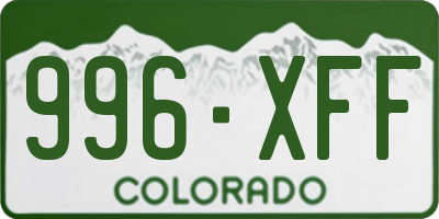 CO license plate 996XFF