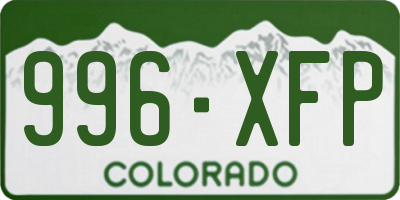 CO license plate 996XFP