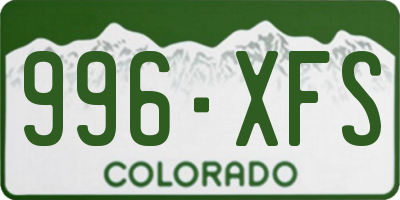 CO license plate 996XFS