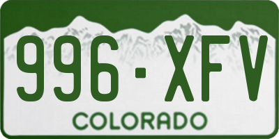 CO license plate 996XFV