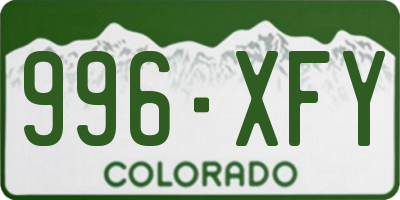 CO license plate 996XFY