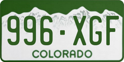 CO license plate 996XGF