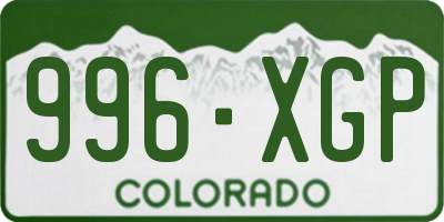 CO license plate 996XGP