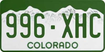 CO license plate 996XHC