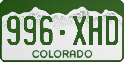 CO license plate 996XHD