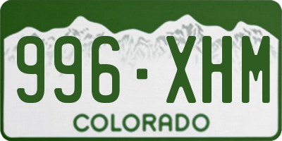 CO license plate 996XHM
