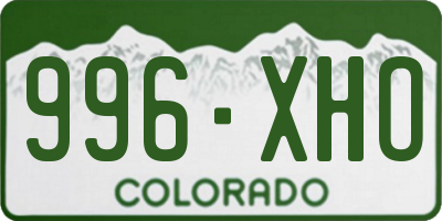 CO license plate 996XHO