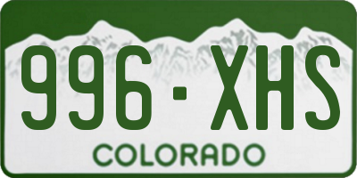 CO license plate 996XHS