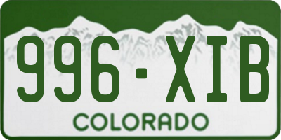 CO license plate 996XIB