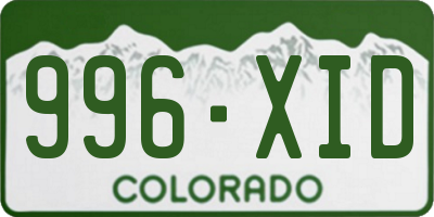 CO license plate 996XID