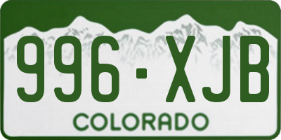 CO license plate 996XJB