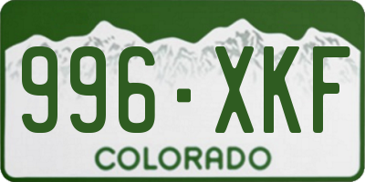 CO license plate 996XKF