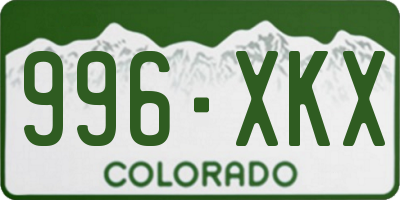 CO license plate 996XKX