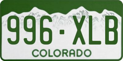 CO license plate 996XLB
