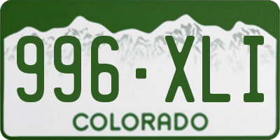 CO license plate 996XLI
