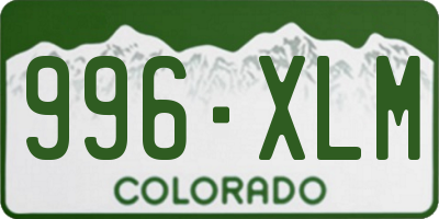 CO license plate 996XLM