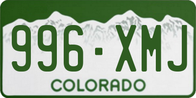 CO license plate 996XMJ