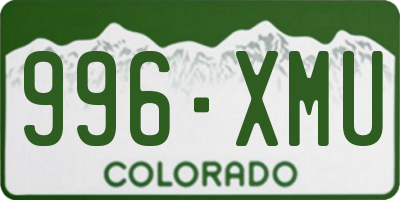 CO license plate 996XMU
