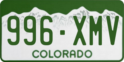 CO license plate 996XMV