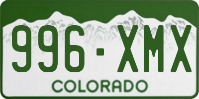 CO license plate 996XMX