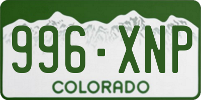 CO license plate 996XNP