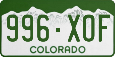 CO license plate 996XOF