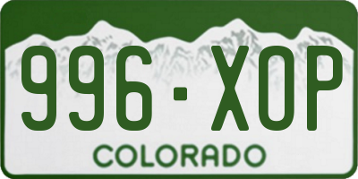 CO license plate 996XOP