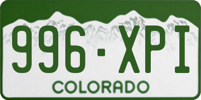 CO license plate 996XPI
