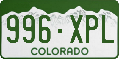 CO license plate 996XPL