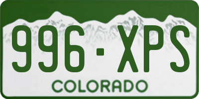 CO license plate 996XPS