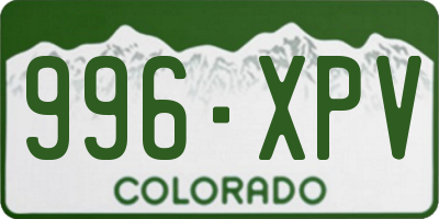 CO license plate 996XPV