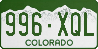 CO license plate 996XQL