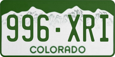 CO license plate 996XRI