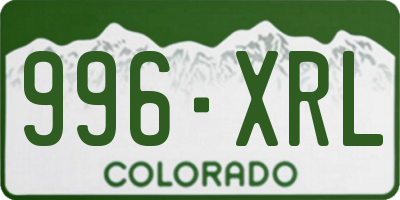 CO license plate 996XRL